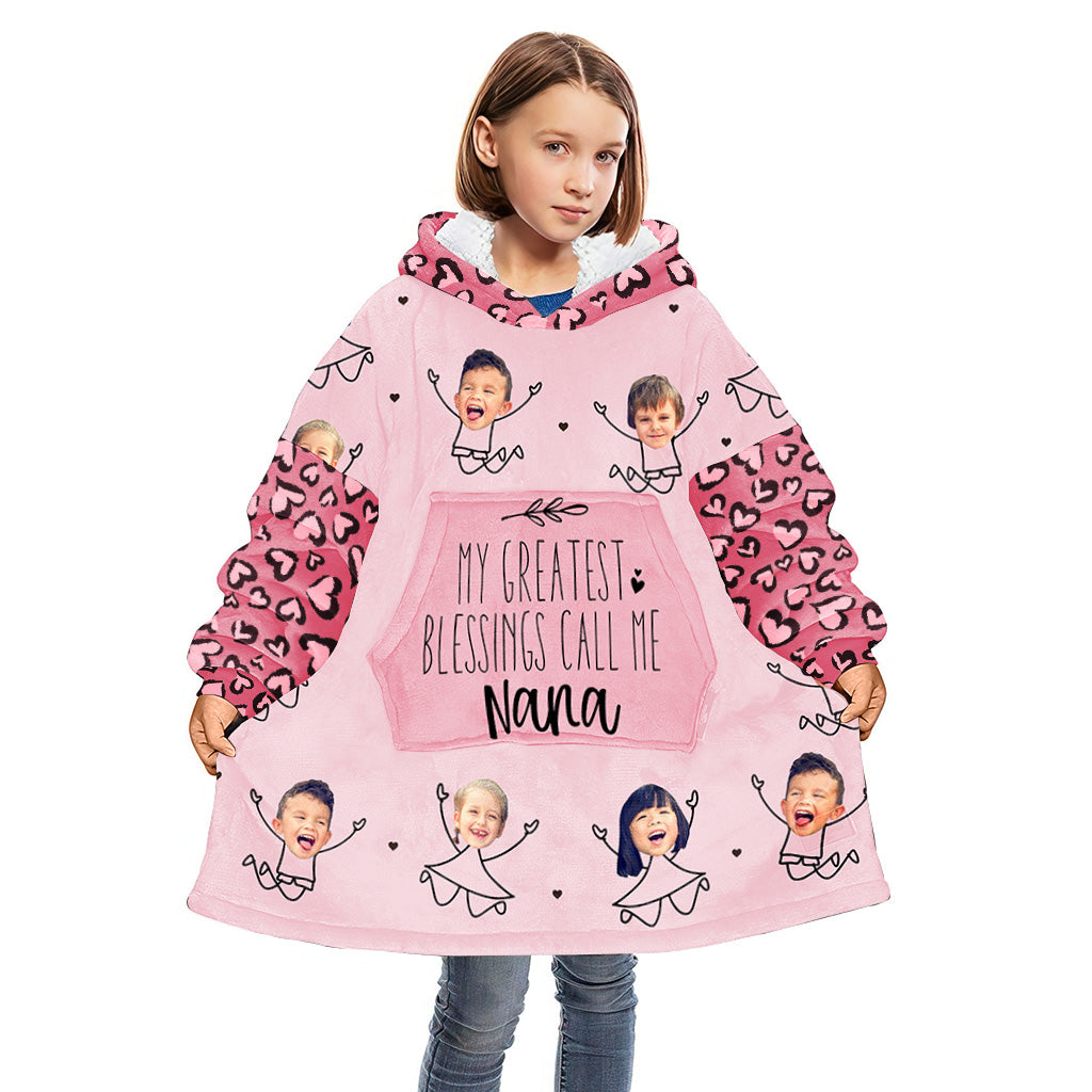 My Greatest Blessing - Personalized Mother's Day Mother Blanket Hoodie