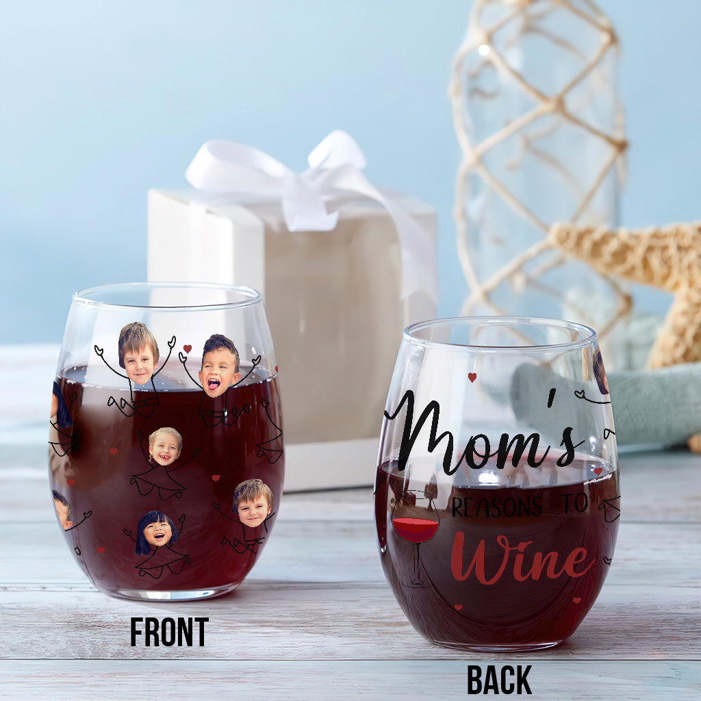 Mama's Reason To Wine - Personalized Mother's Day Mother All Over Wine Glass