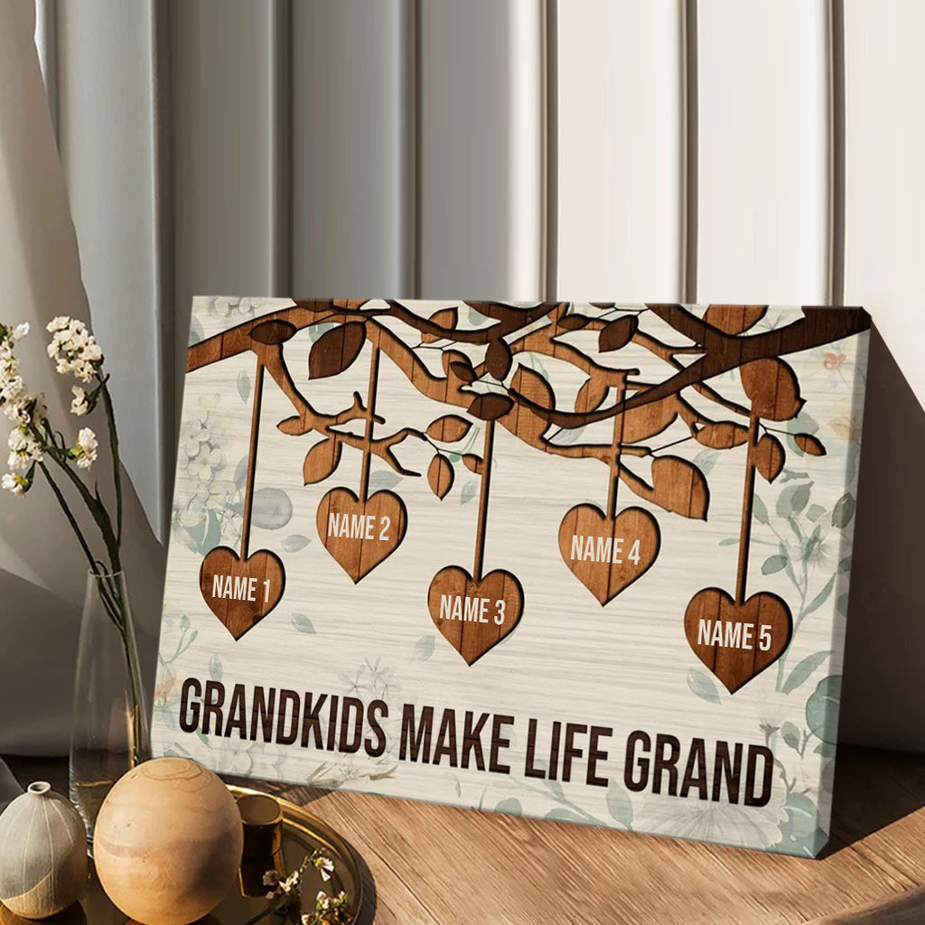 Grandkids Make Life Grand - Personalized Mother's Day Grandma Canvas And Poster