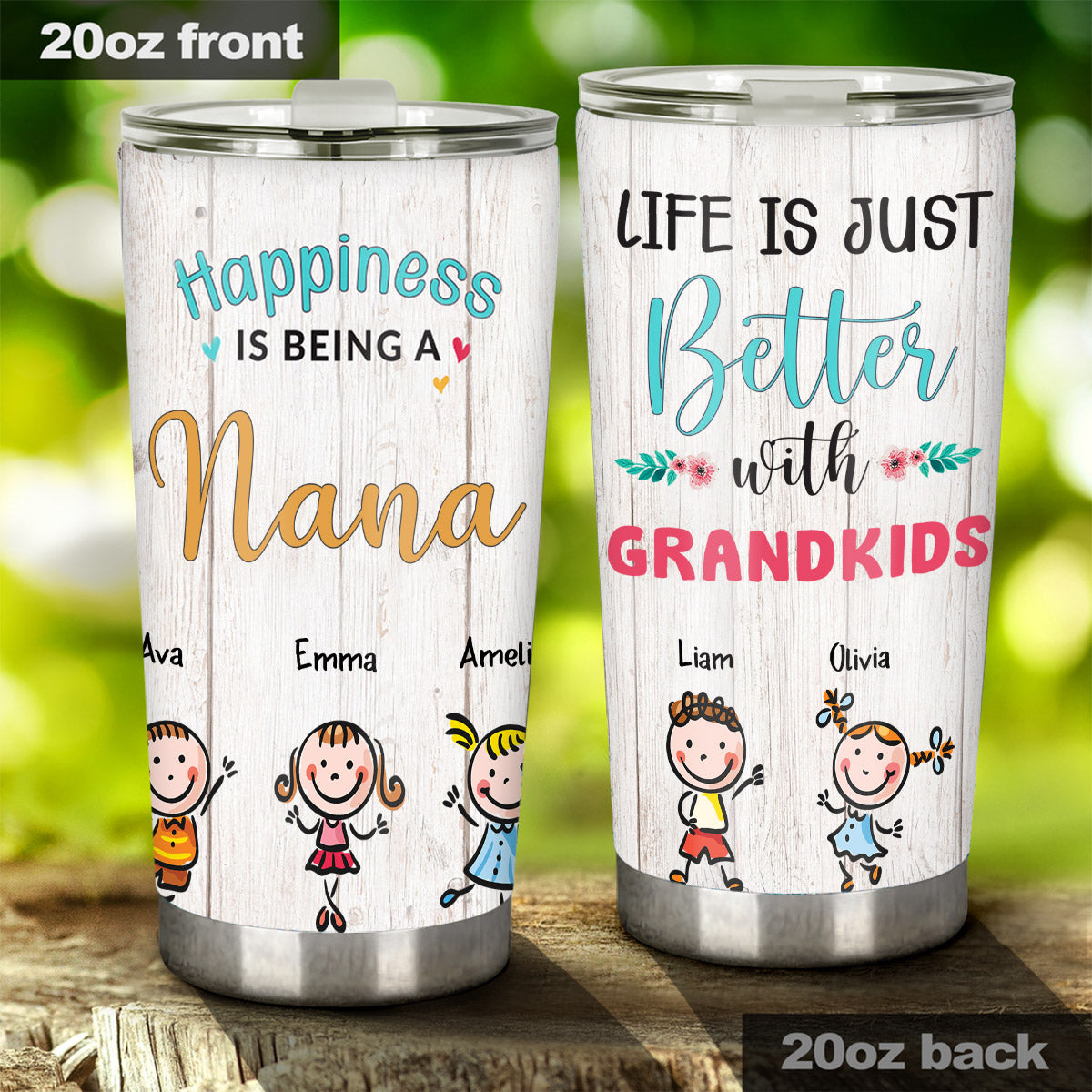 Grandma Tumbler With Grandkids Names