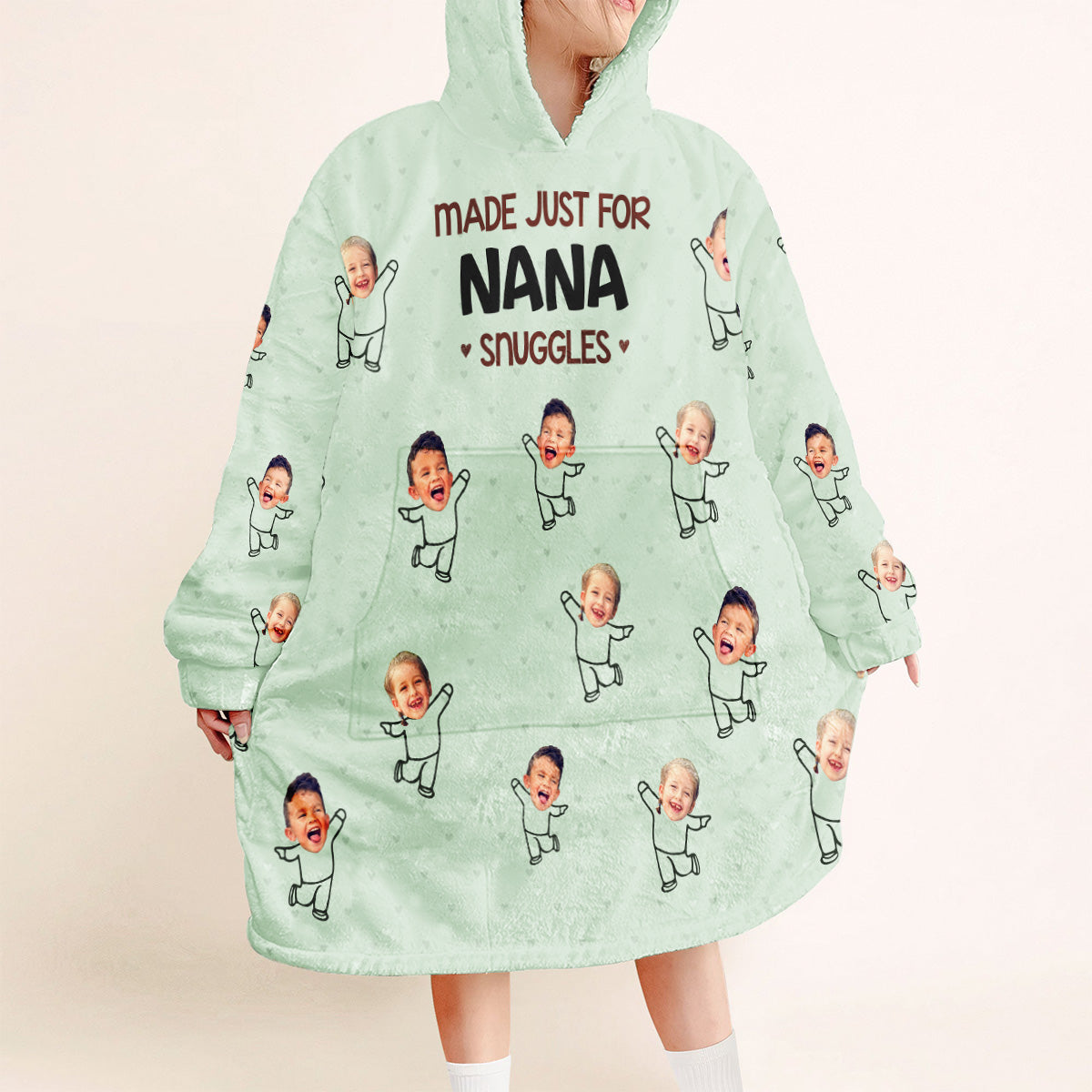 I Love Being Grandma Sunflower - Personalized Mother's Day Grandma Blanket Hoodie