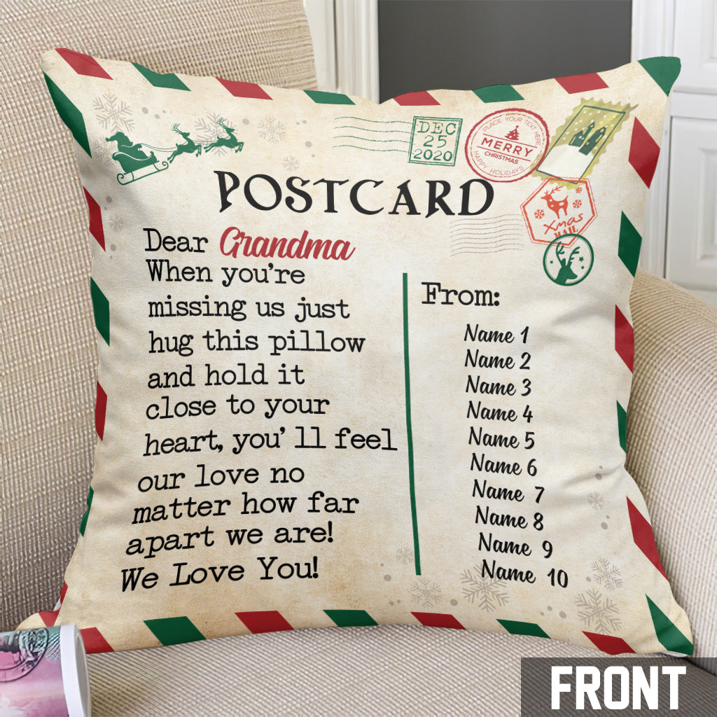 Postcard To Grandma - Personalized Mother's Day Grandma Throw Pillow