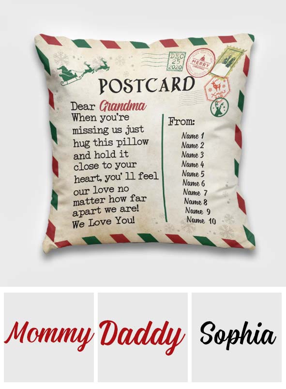 Postcard To Grandma - Personalized Mother's Day Grandma Throw Pillow