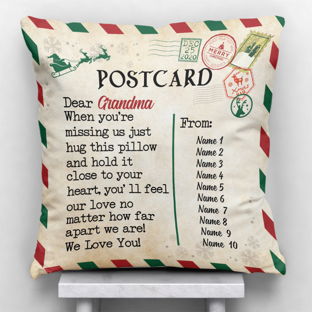 Postcard To Grandma - Personalized Mother's Day Grandma Throw Pillow