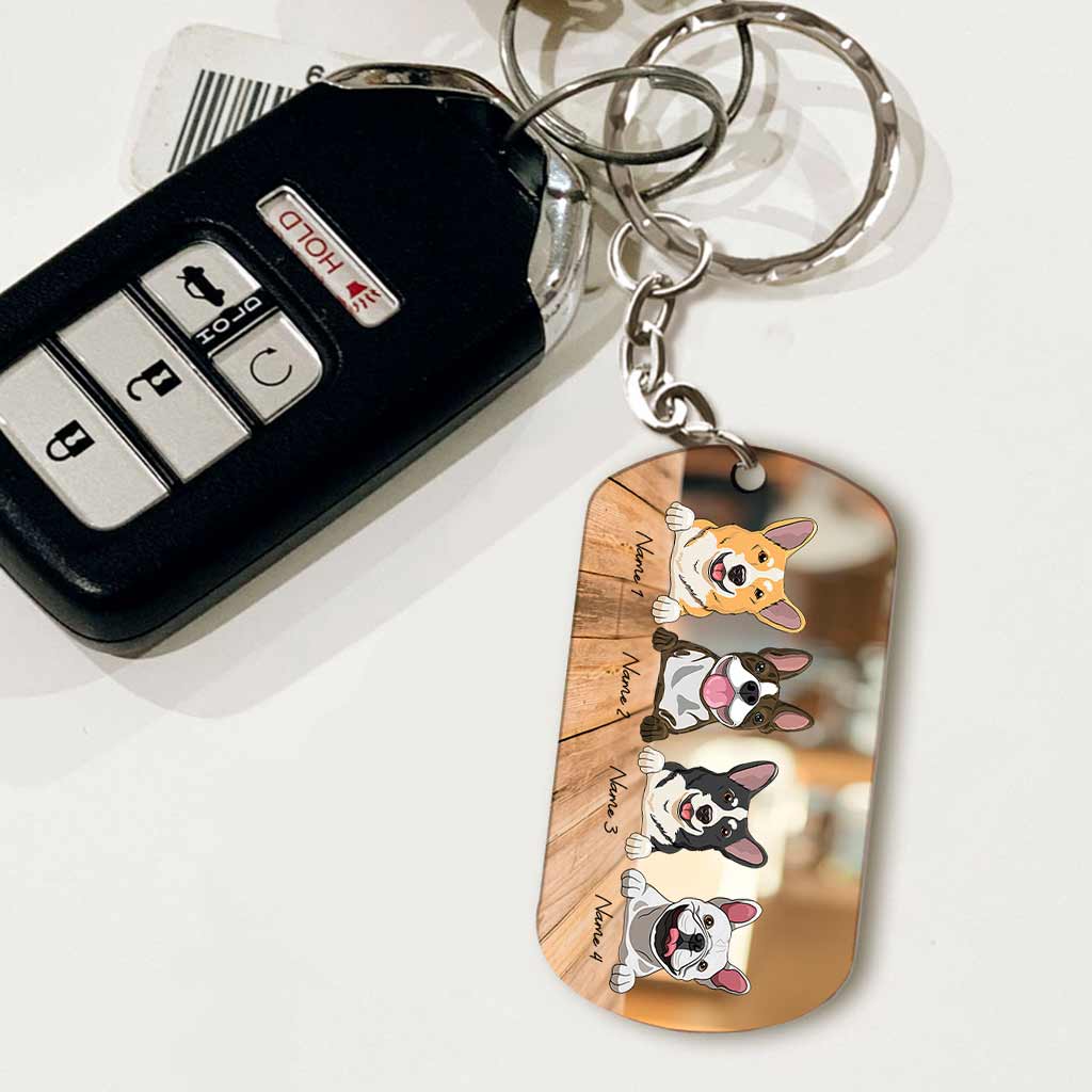 Drive Safe I Need You Here With Me - Personalized Father's Day Dog Stainless Steel Keychain