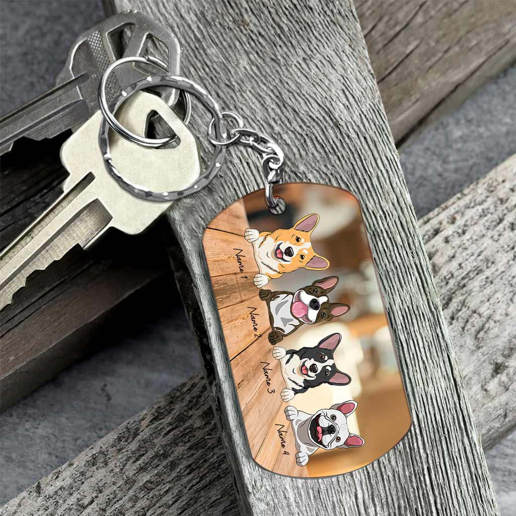 Discover Drive Safe I Need You Here With Me - Personalized Father's Day Dog Stainless Steel Keychain