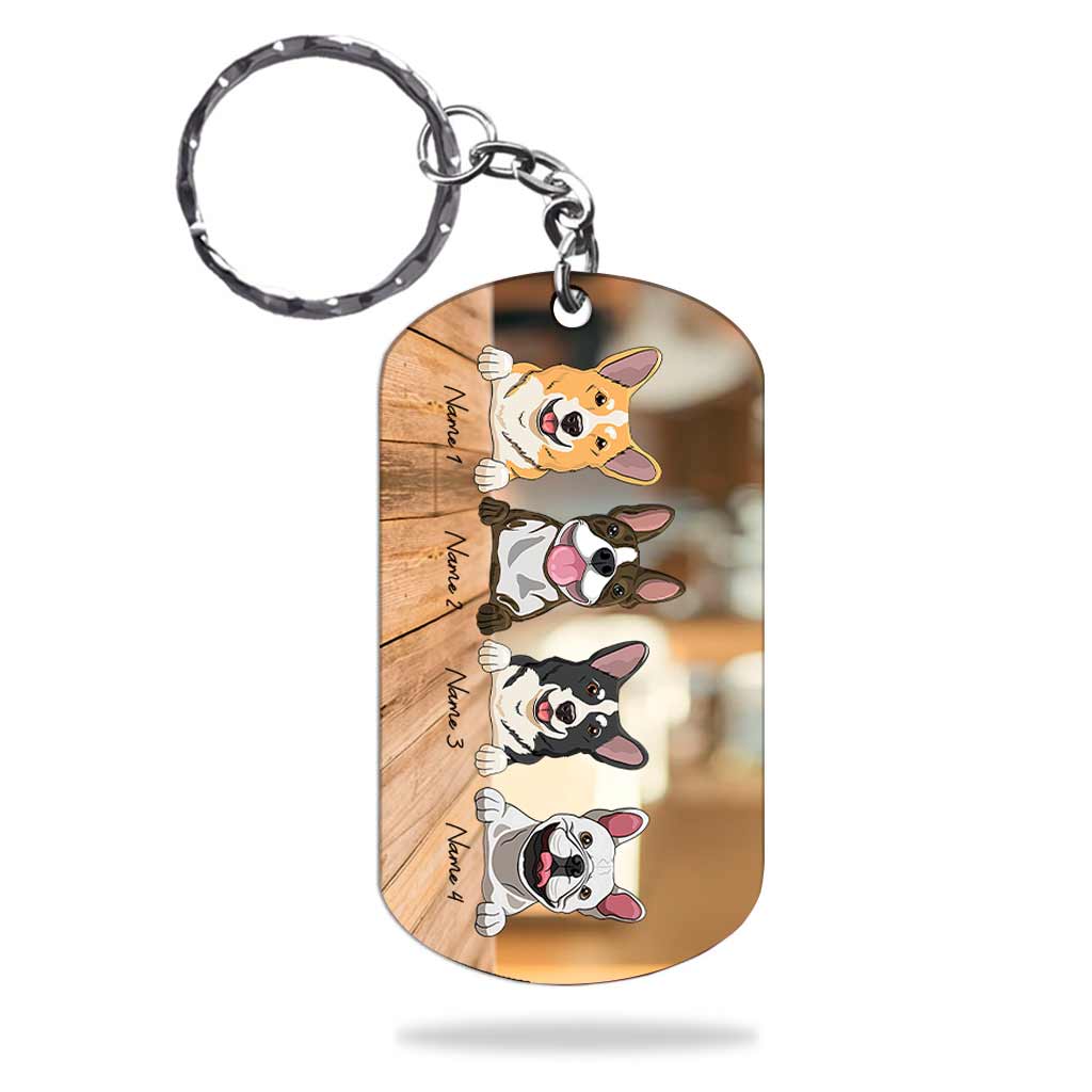 Discover Drive Safe I Need You Here With Me - Personalized Father's Day Dog Stainless Steel Keychain