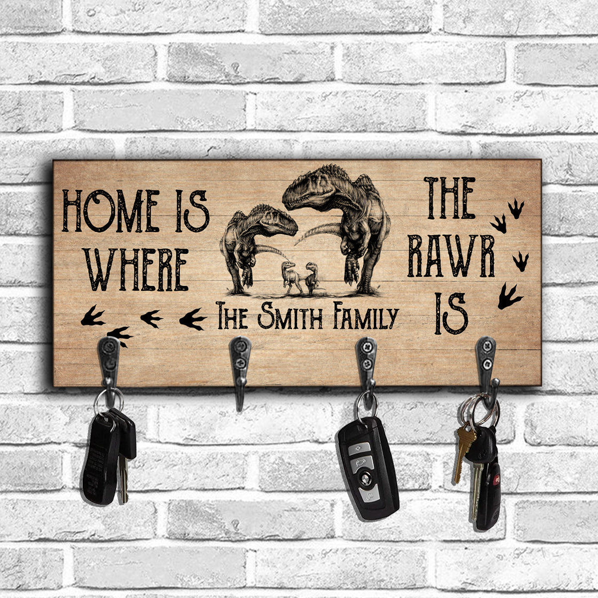 Home Is Where The Rawr Is Dinosaur Key Rack