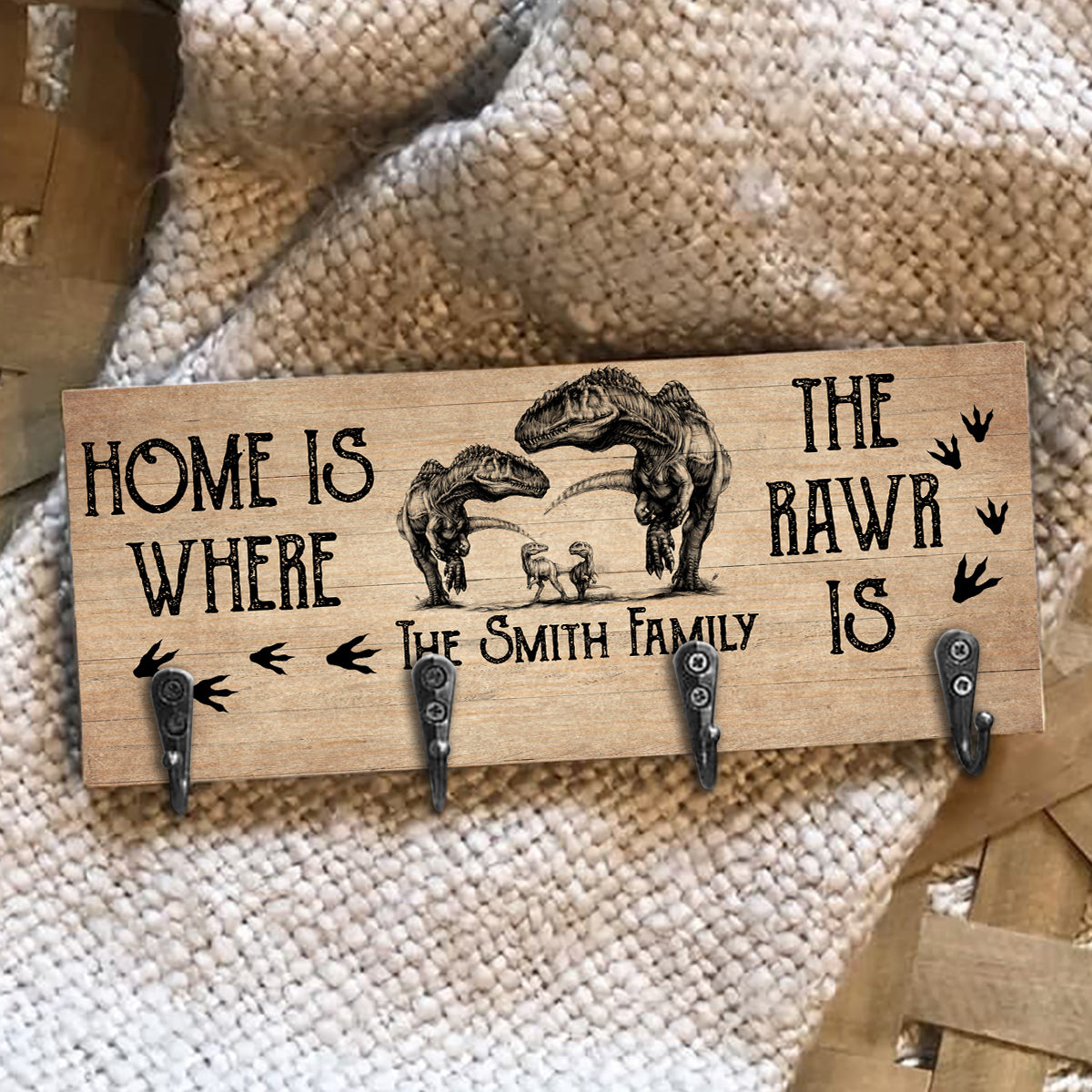 Home Is Where The Rawr Is Dinosaur Key Rack