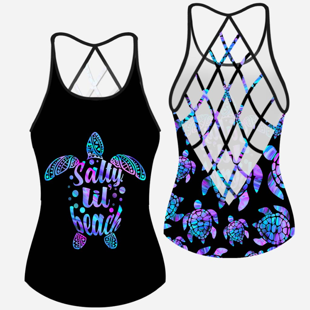 Discover Salty LiL' Beach - Turtle Cross Tank Top