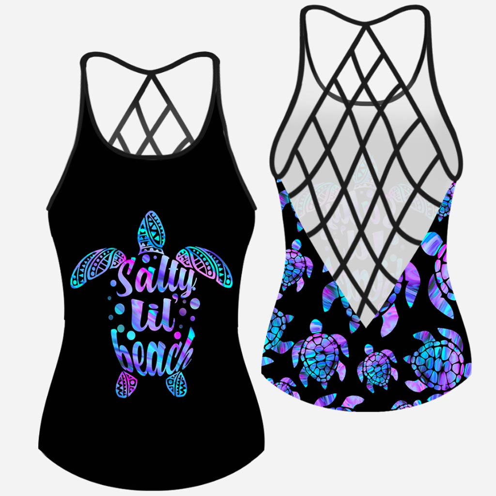 Discover Salty LiL' Beach - Turtle Cross Tank Top