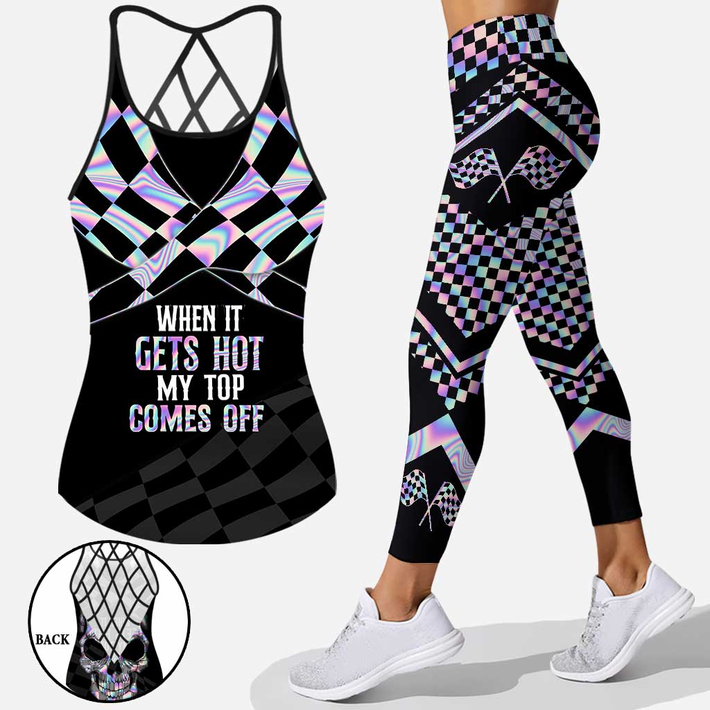 Discover When It Gets Hot - Racing Cross Tank Top and Leggings