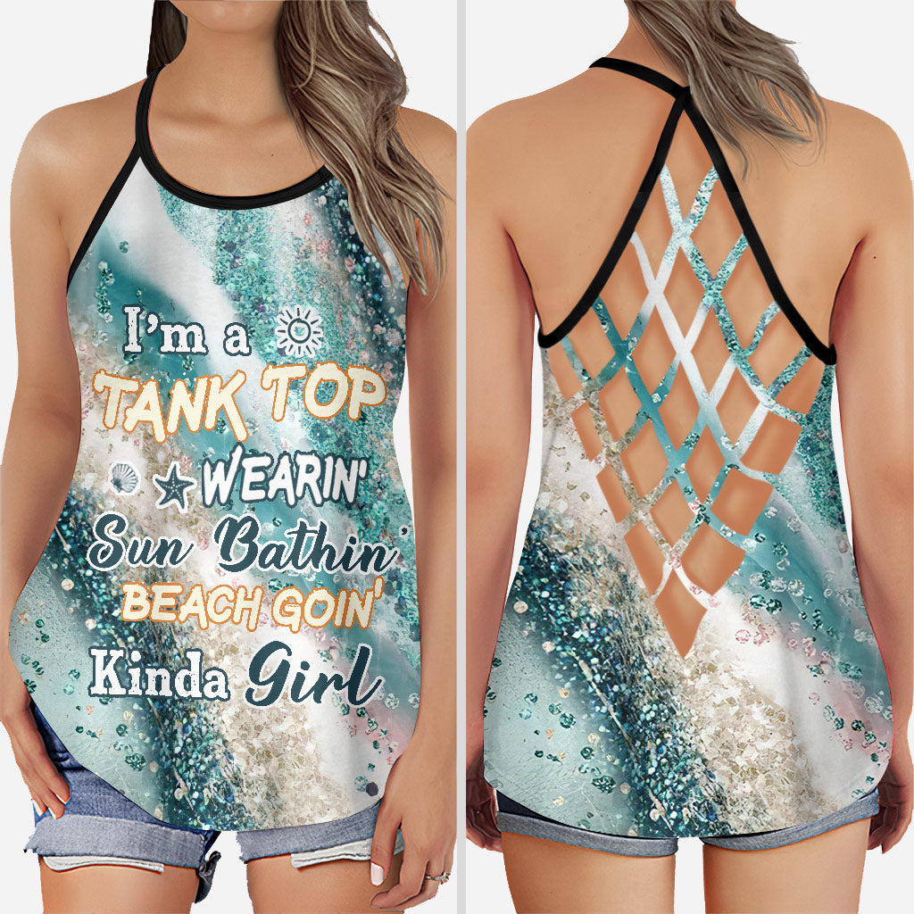 I'm A Tank Top Wearing Sun Bathing Beach Going Kinda Girl - Sea Lover Cross Tank Top