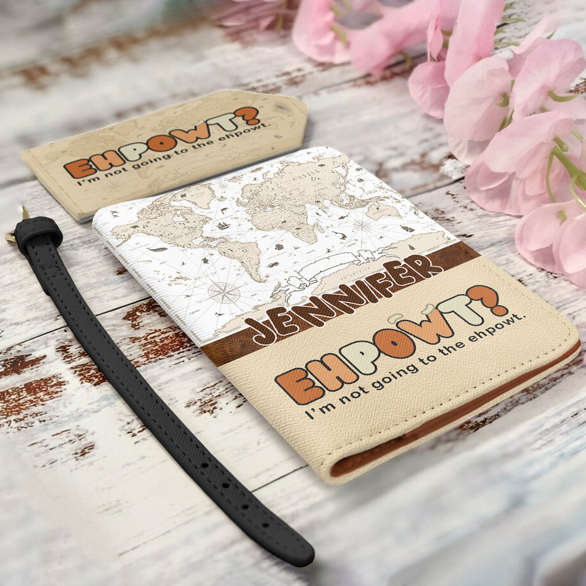 Ehpowt - Personalized Travelling Leather Luggage Tag & Passport Holder