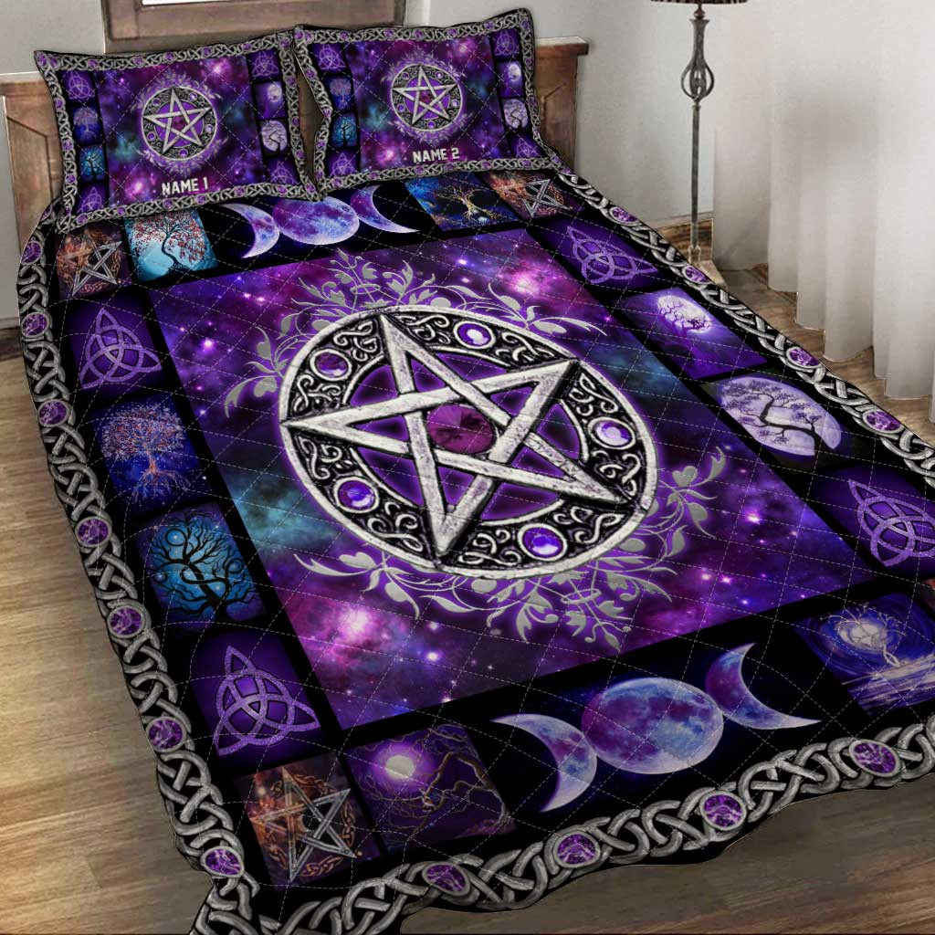 Mystical Pentacle - Personalized Witch Quilt Set