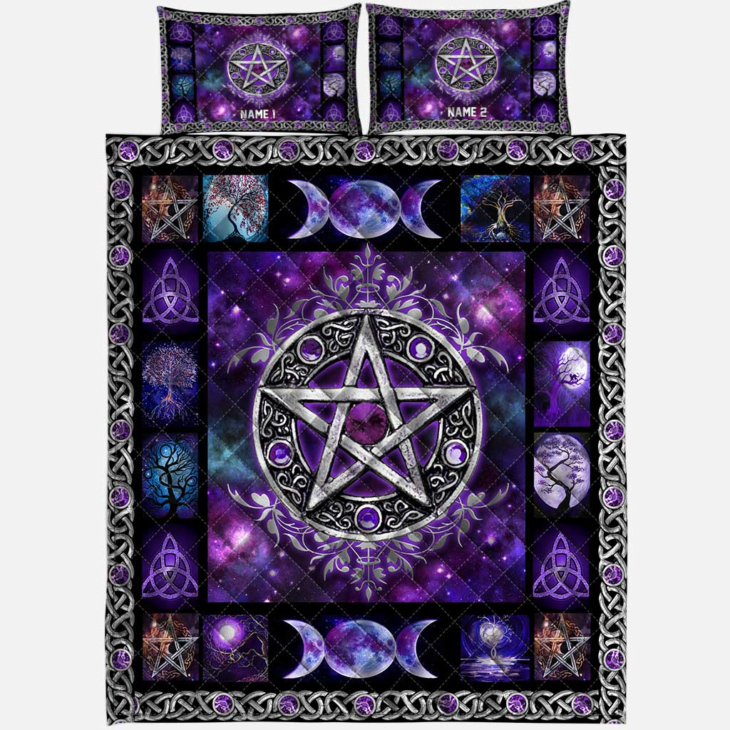 Mystical Pentacle - Personalized Witch Quilt Set