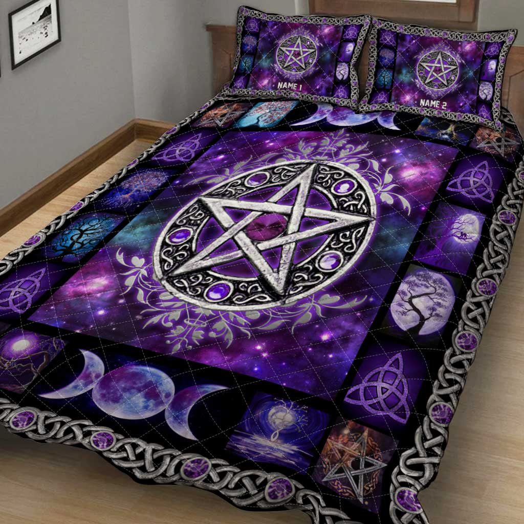 Mystical Pentacle - Personalized Witch Quilt Set