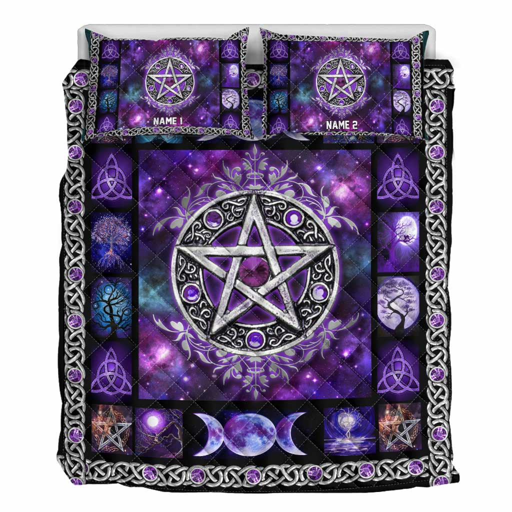 Mystical Pentacle - Personalized Witch Quilt Set