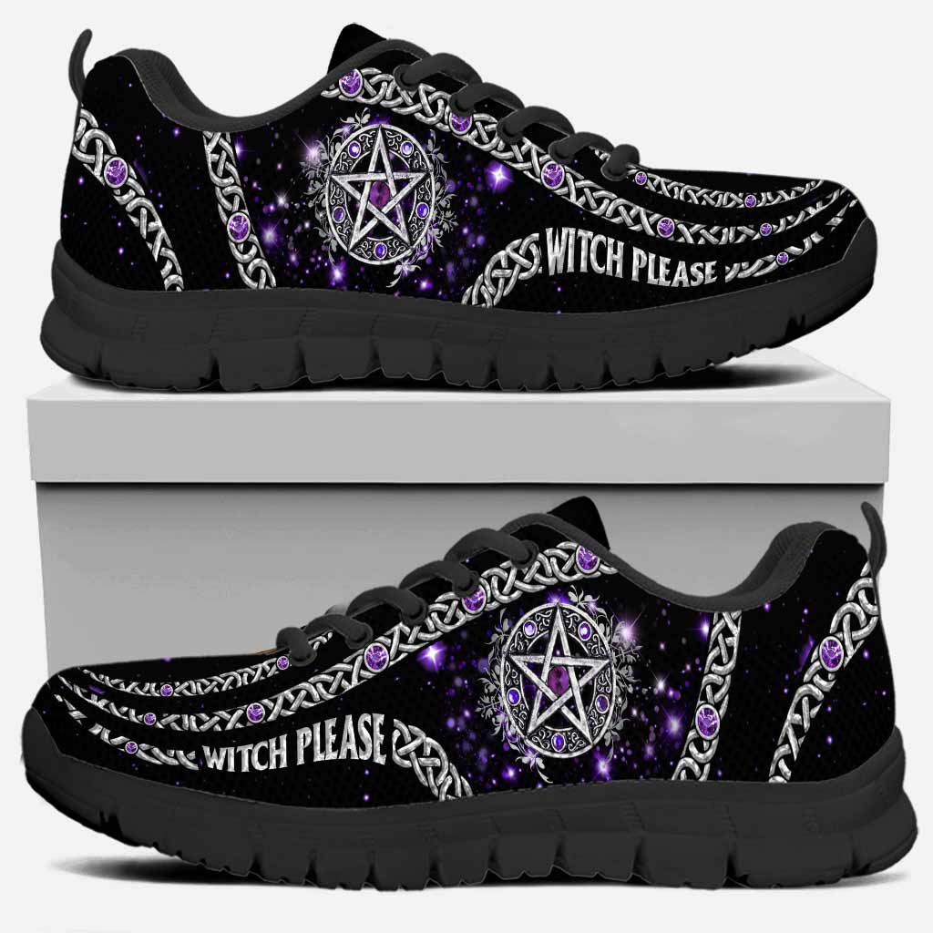 Witch Please Purple Pentagram - Personalized Witch Sneakers