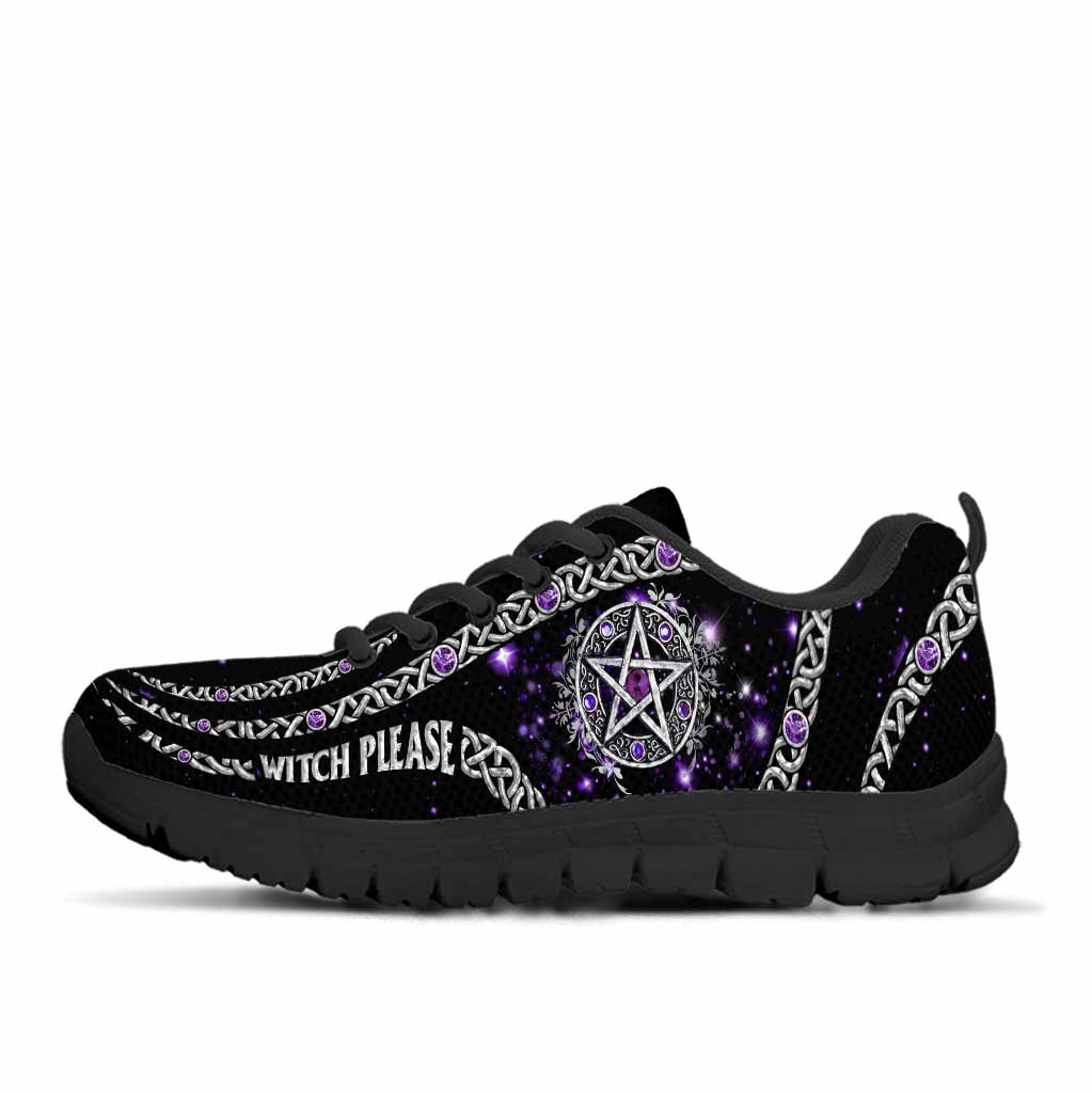 Witch Please Purple Pentagram - Personalized Witch Sneakers