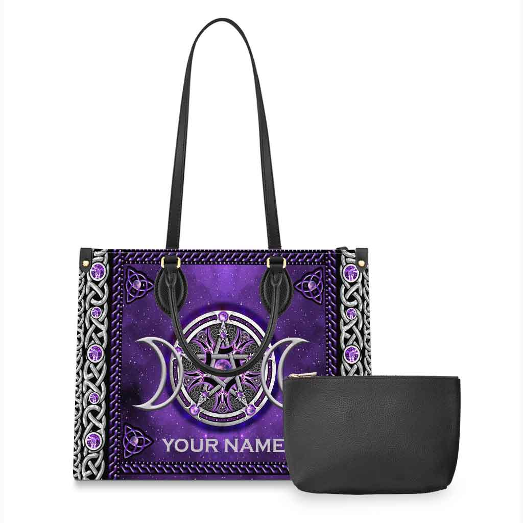 Magic Everyday Triple Moon - Personalized Witch Leather Handbag