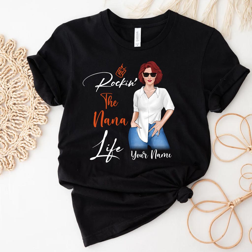 Rockin The Nana Life - Personalized Grandma T-shirt and Hoodie