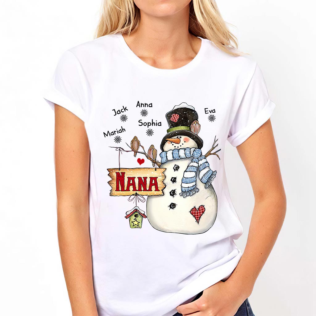 Nana Snowman - Personalized Grandma T-shirt and Hoodie