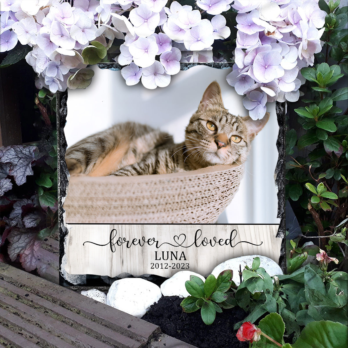 Forever Loved Cat Dog - Gift for dog lovers, who lost cat, who lost dog - Personalized Square Shaped Stone