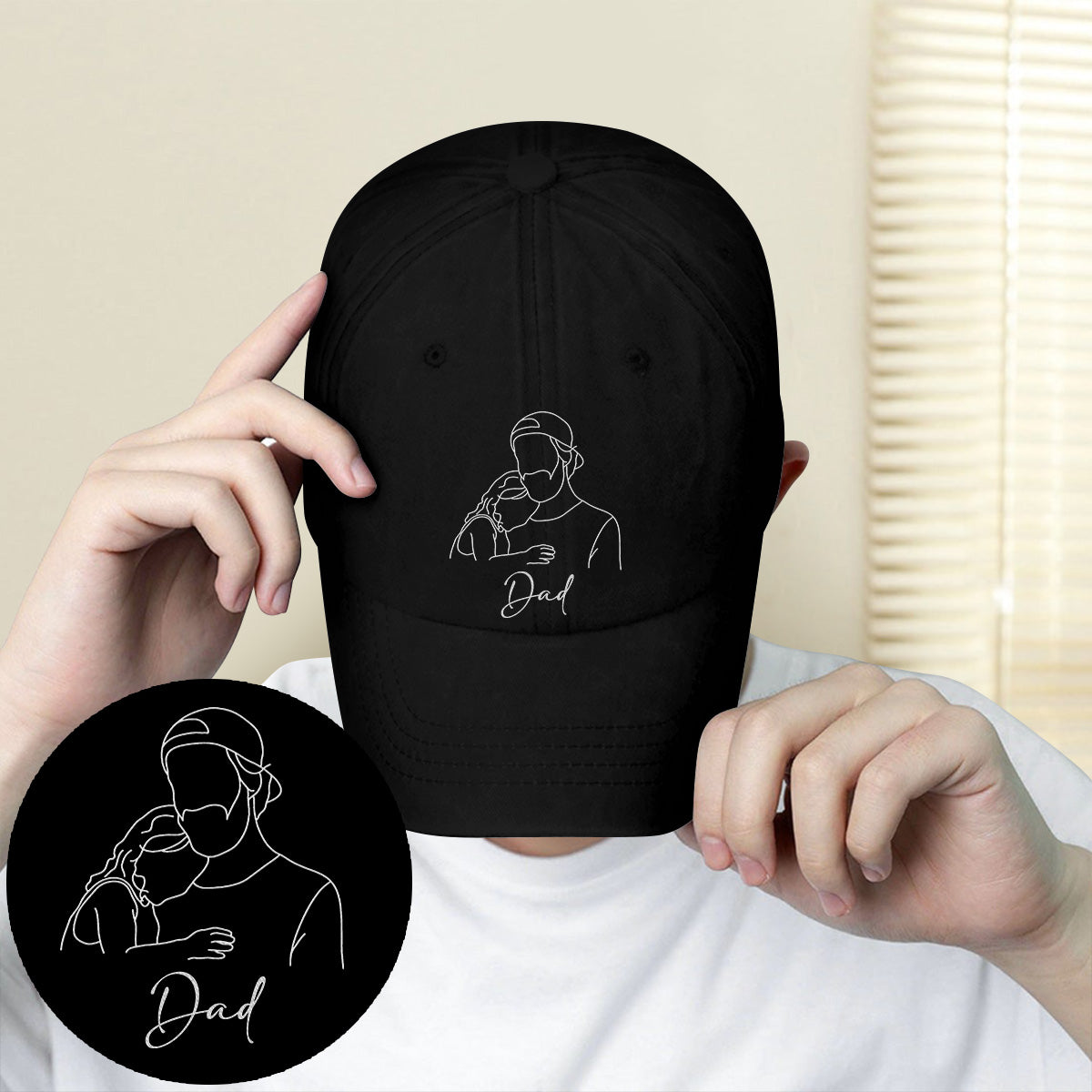 Custom Photo - Personalized Step Dad Embroidered Classic Cap