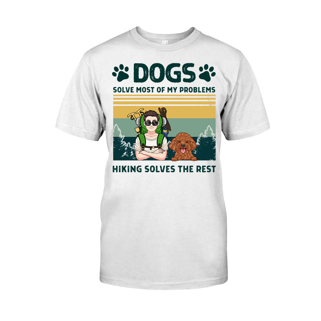 Dogs And Hiking Solve My Problems - Personalized Hiking T-shirt & Hoodie