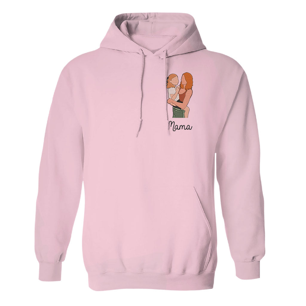 Custom 2D Photo - Personalized Step Mom Embroidered Hoodie