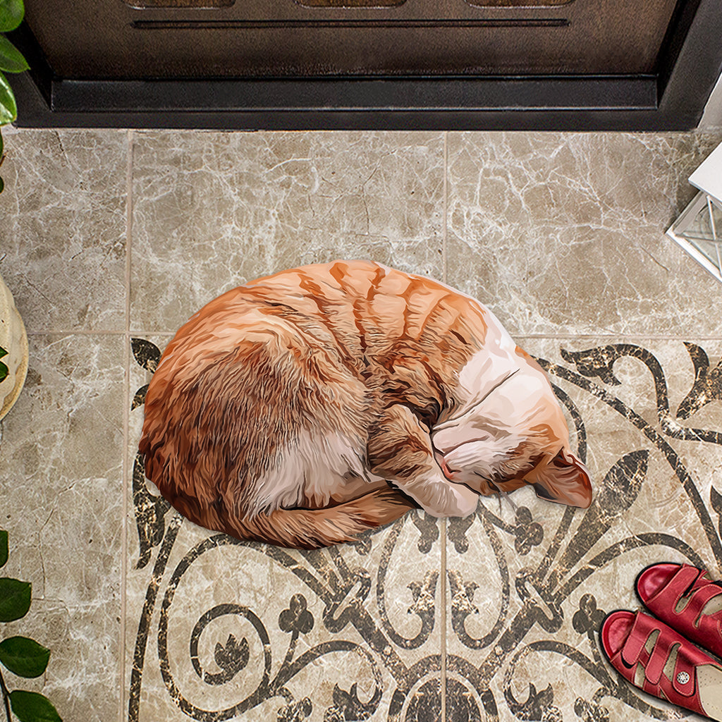 Cute Cat - Personalized Cat Shaped Doormat