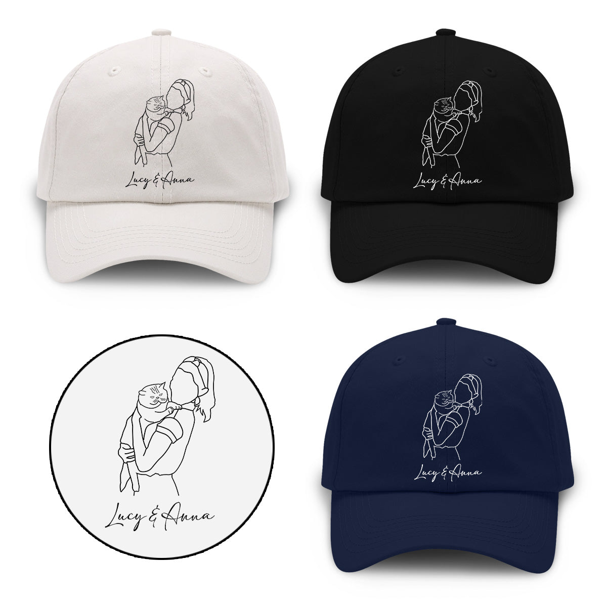 Custom Photo - Personalized Cat Embroidered Classic Cap