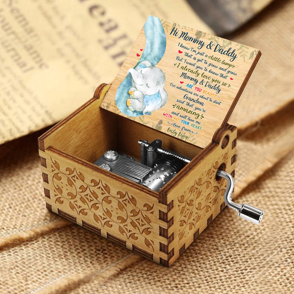 Love From Baby Bump - Personalized Mother Hand Crank Music Box