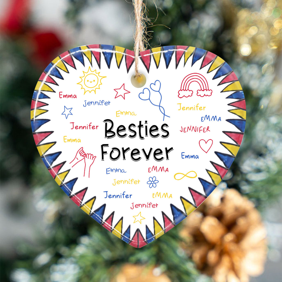 Besties Forever Personalized Christmas Ornament Gifts