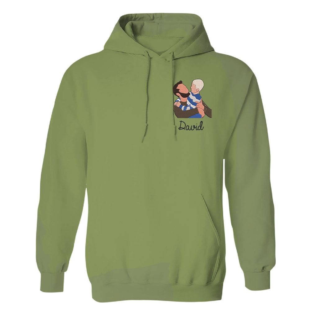 Custom 2D Photo - Personalized Father Embroidered Hoodie