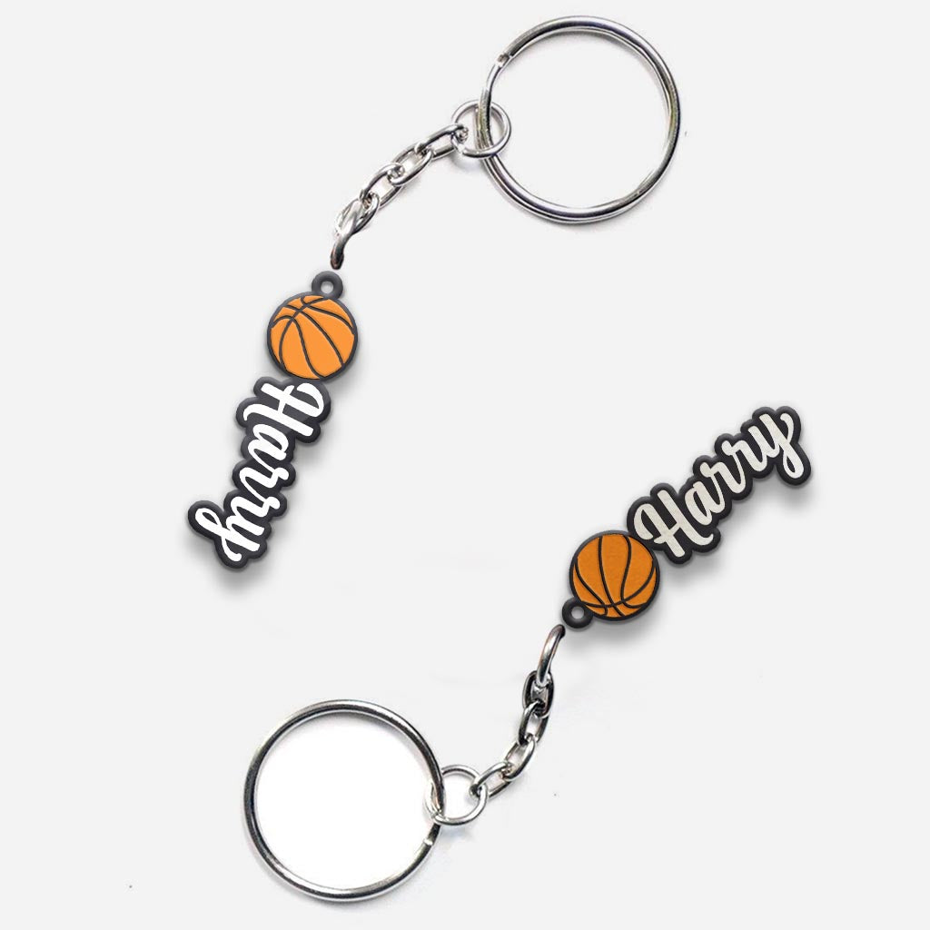 Basketball Name Tag - Personalized Basketball Keychain