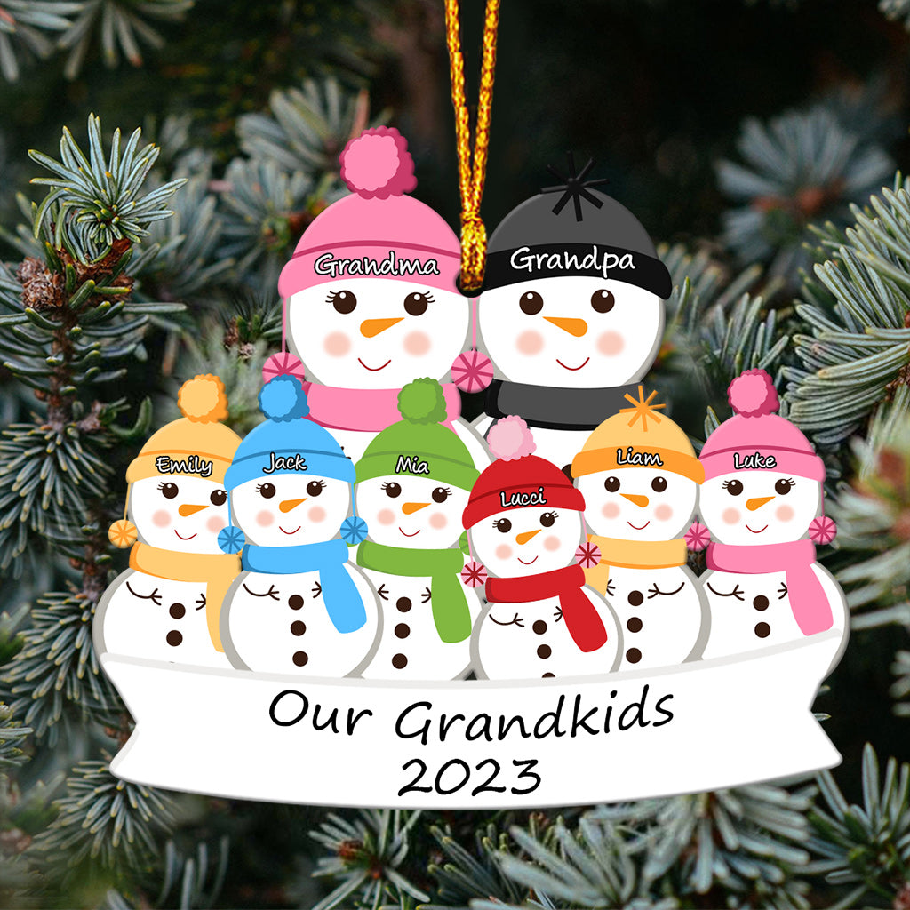 Our Grandkids Cute Snowman - Personalized Grandma Ornament