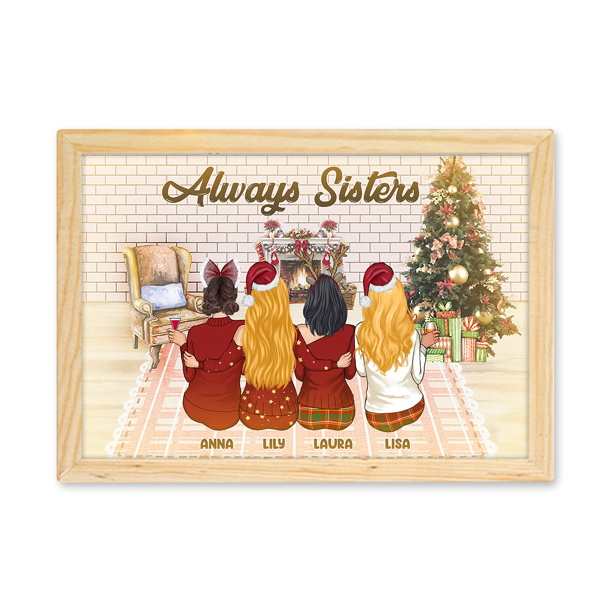 Always Sister - Personalized Family Light Photo Frame