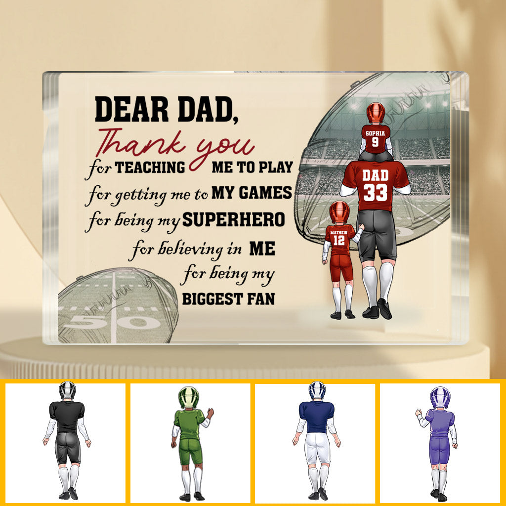 Thank You For Being My Biggest Fan - Football gift for dad, him, husband - Personalized Custom Shaped Acrylic Plaque