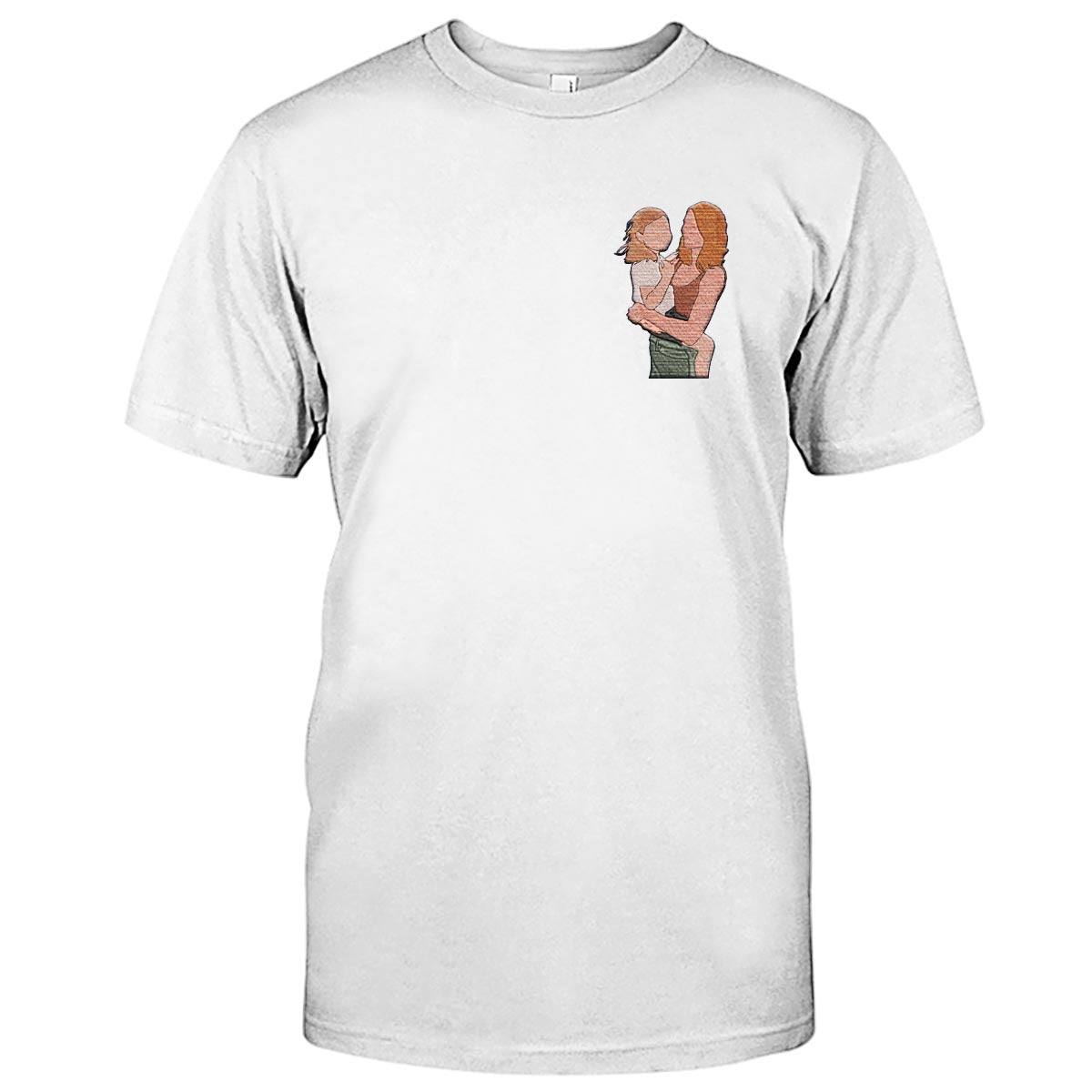 Custom 2D Photo - Personalized Step Mom Embroidered T-shirt