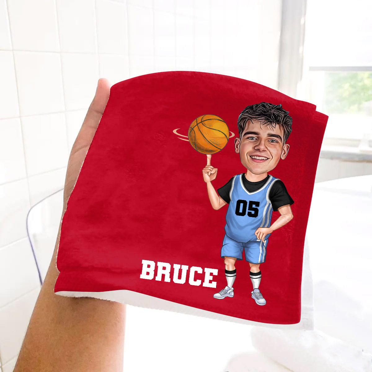 Sporty Towel - Personalized Basketball Towel