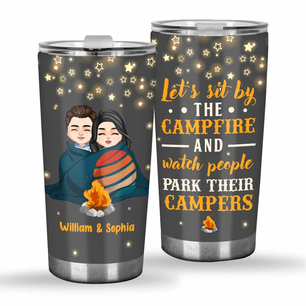Let's Sit By The Campfire - Personalized Couple Camping Tumbler
