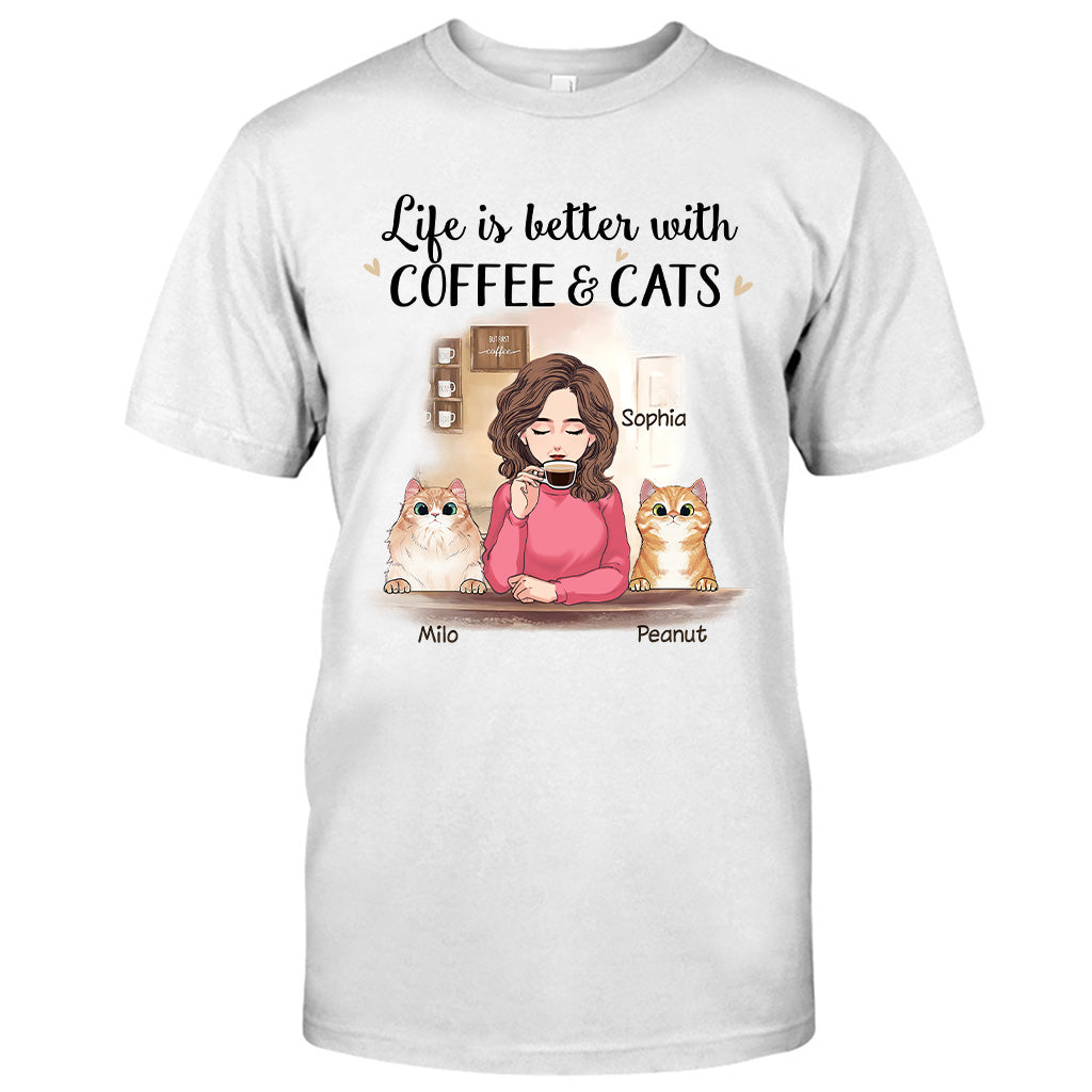Life Is Better With Cat - Personalized Mother's Day Cat T-shirt and Hoodie