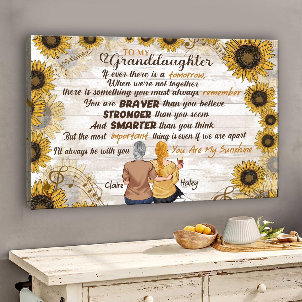 To My Granddaughter - Personalized Mother's Day Grandma Canvas And Poster
