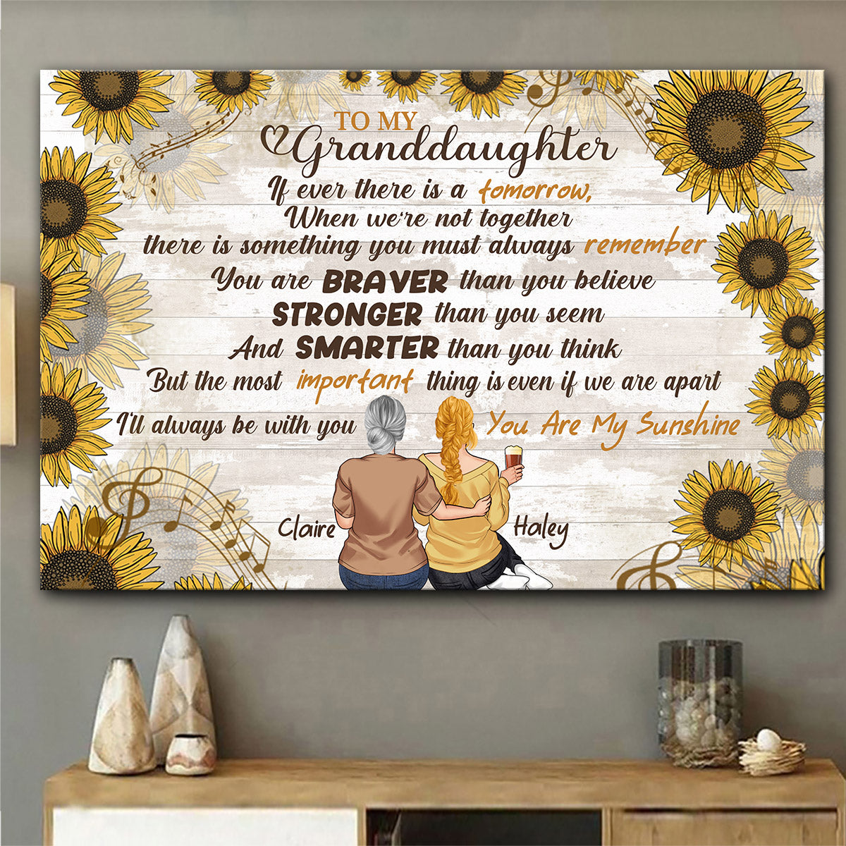 To My Granddaughter - Personalized Mother's Day Grandma Canvas And Poster