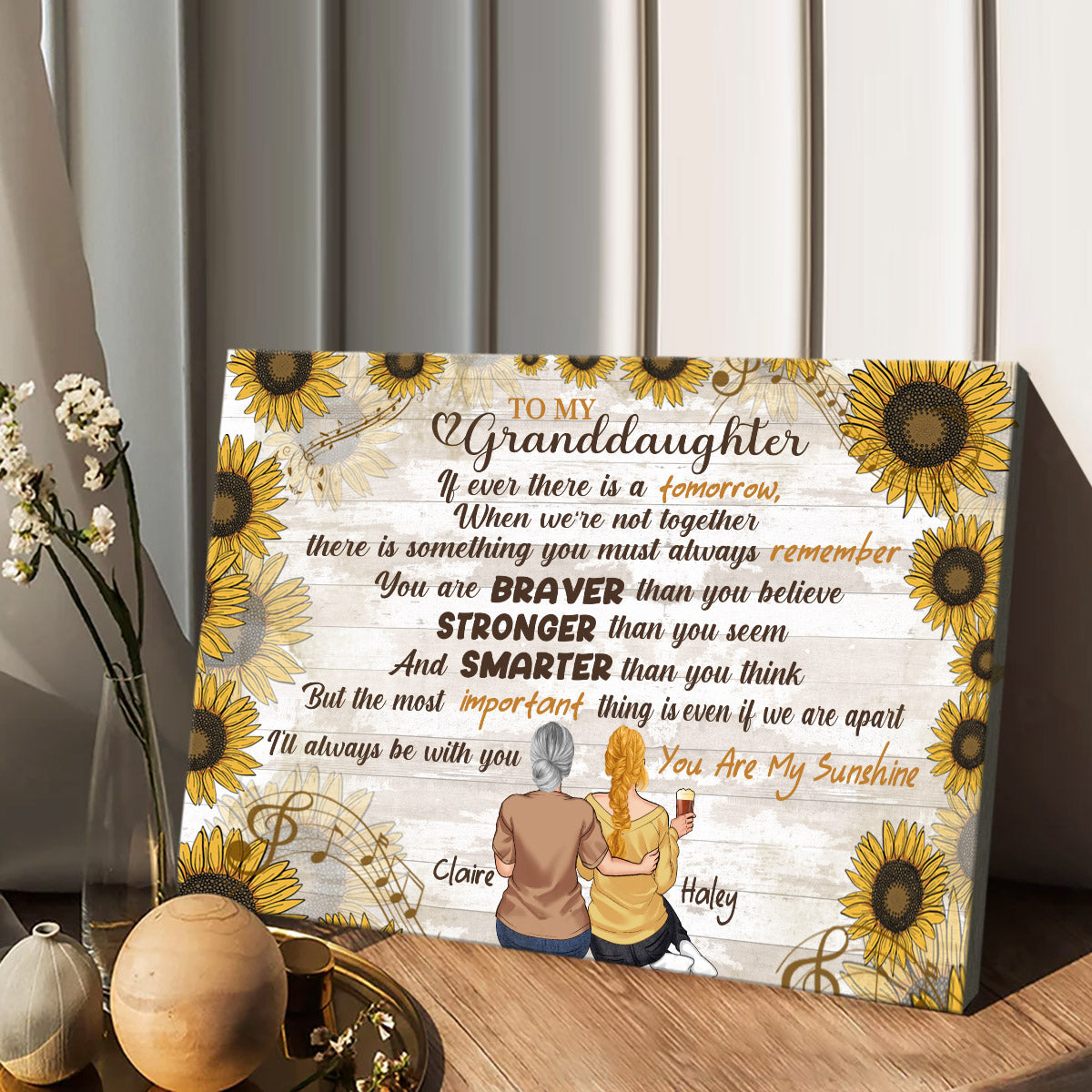 To My Granddaughter - Personalized Mother's Day Grandma Canvas And Poster