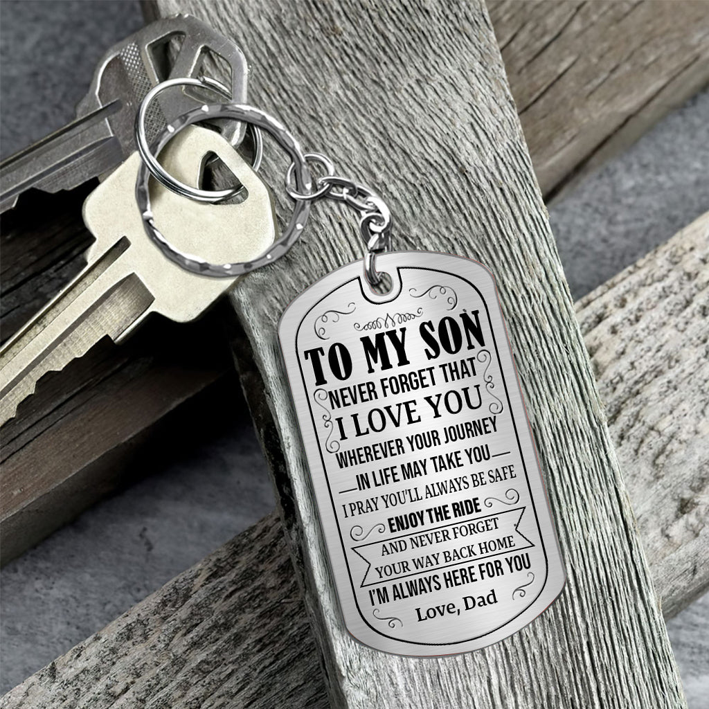 To My Son - Gift for Dad, Grandma, Grandpa, Mom - Personalized Keychain