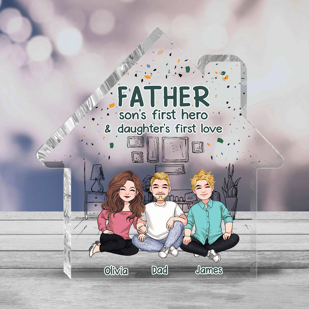 Son's First Hero - Personalized Father's Day Father Custom Shaped Acrylic Plaque