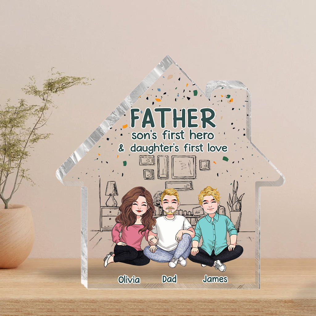 Son's First Hero - Personalized Father's Day Father Custom Shaped Acrylic Plaque